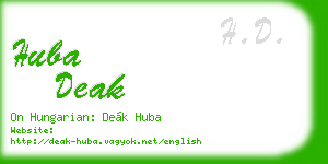 huba deak business card
